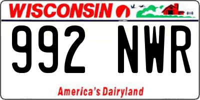 WI license plate 992NWR