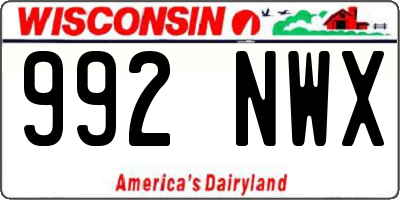 WI license plate 992NWX