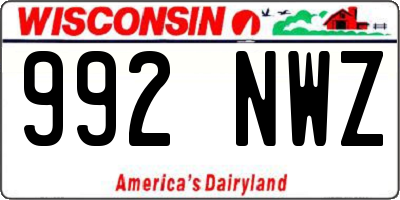 WI license plate 992NWZ