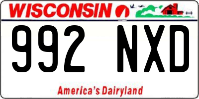 WI license plate 992NXD