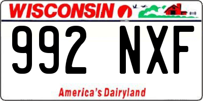WI license plate 992NXF