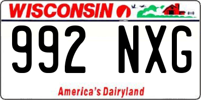 WI license plate 992NXG
