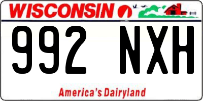 WI license plate 992NXH