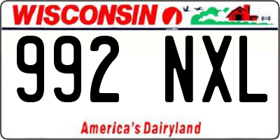 WI license plate 992NXL