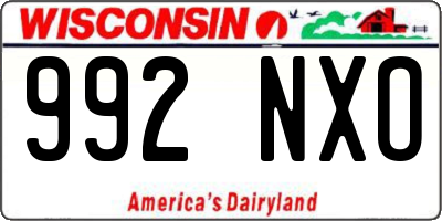 WI license plate 992NXO