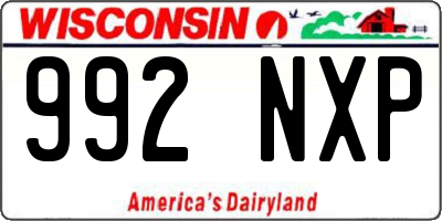 WI license plate 992NXP