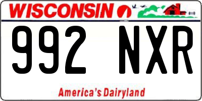 WI license plate 992NXR