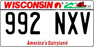 WI license plate 992NXV