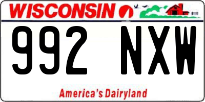 WI license plate 992NXW