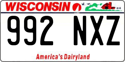 WI license plate 992NXZ