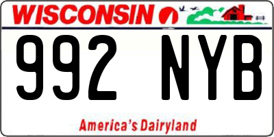 WI license plate 992NYB
