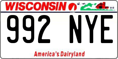 WI license plate 992NYE