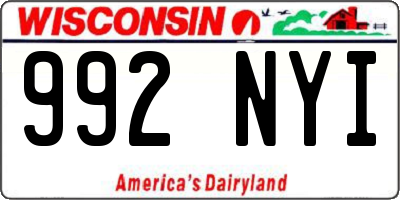WI license plate 992NYI