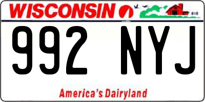 WI license plate 992NYJ