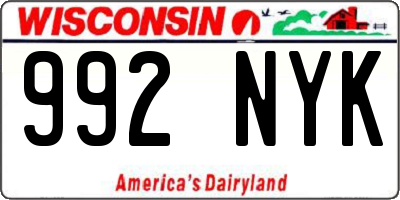 WI license plate 992NYK