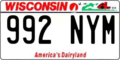 WI license plate 992NYM