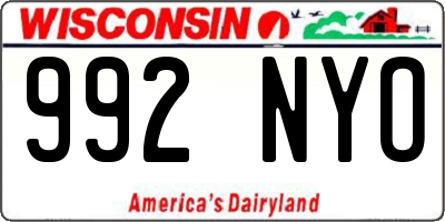 WI license plate 992NYO