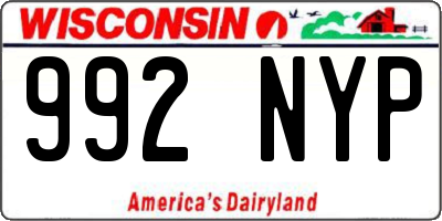WI license plate 992NYP