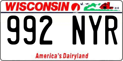WI license plate 992NYR