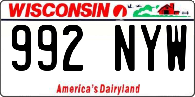 WI license plate 992NYW
