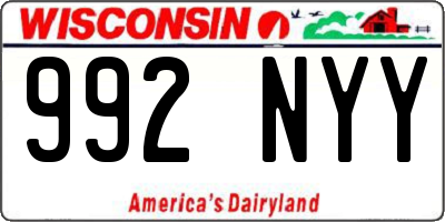 WI license plate 992NYY