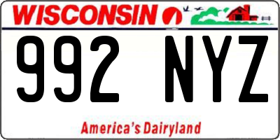 WI license plate 992NYZ