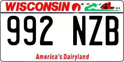 WI license plate 992NZB