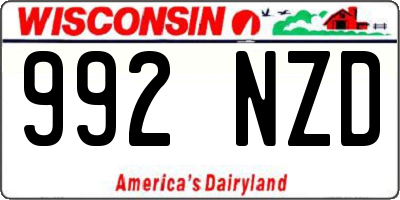 WI license plate 992NZD