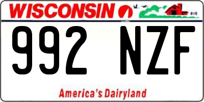 WI license plate 992NZF