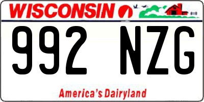 WI license plate 992NZG