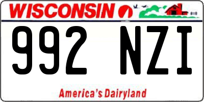 WI license plate 992NZI