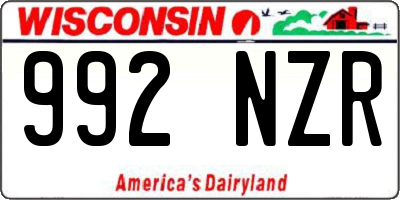 WI license plate 992NZR