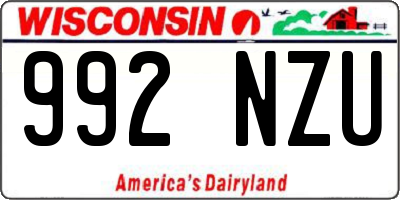 WI license plate 992NZU