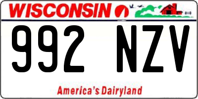 WI license plate 992NZV