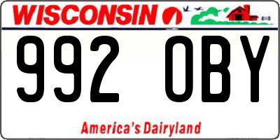 WI license plate 992OBY