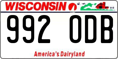 WI license plate 992ODB