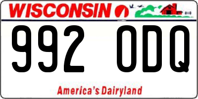 WI license plate 992ODQ