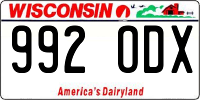 WI license plate 992ODX