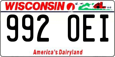 WI license plate 992OEI