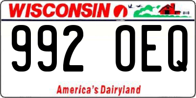 WI license plate 992OEQ