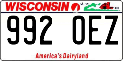 WI license plate 992OEZ