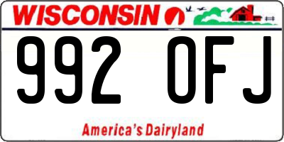 WI license plate 992OFJ