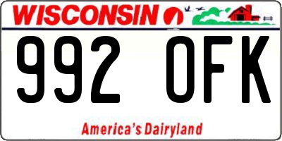 WI license plate 992OFK