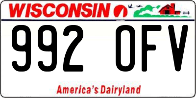 WI license plate 992OFV