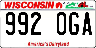 WI license plate 992OGA