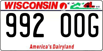 WI license plate 992OOG