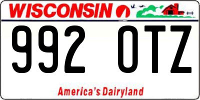 WI license plate 992OTZ