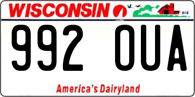 WI license plate 992OUA