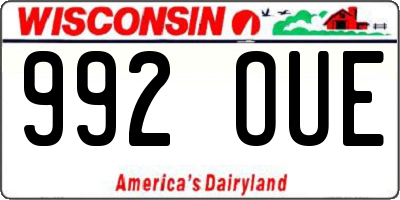 WI license plate 992OUE