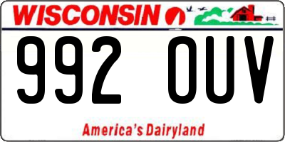 WI license plate 992OUV
